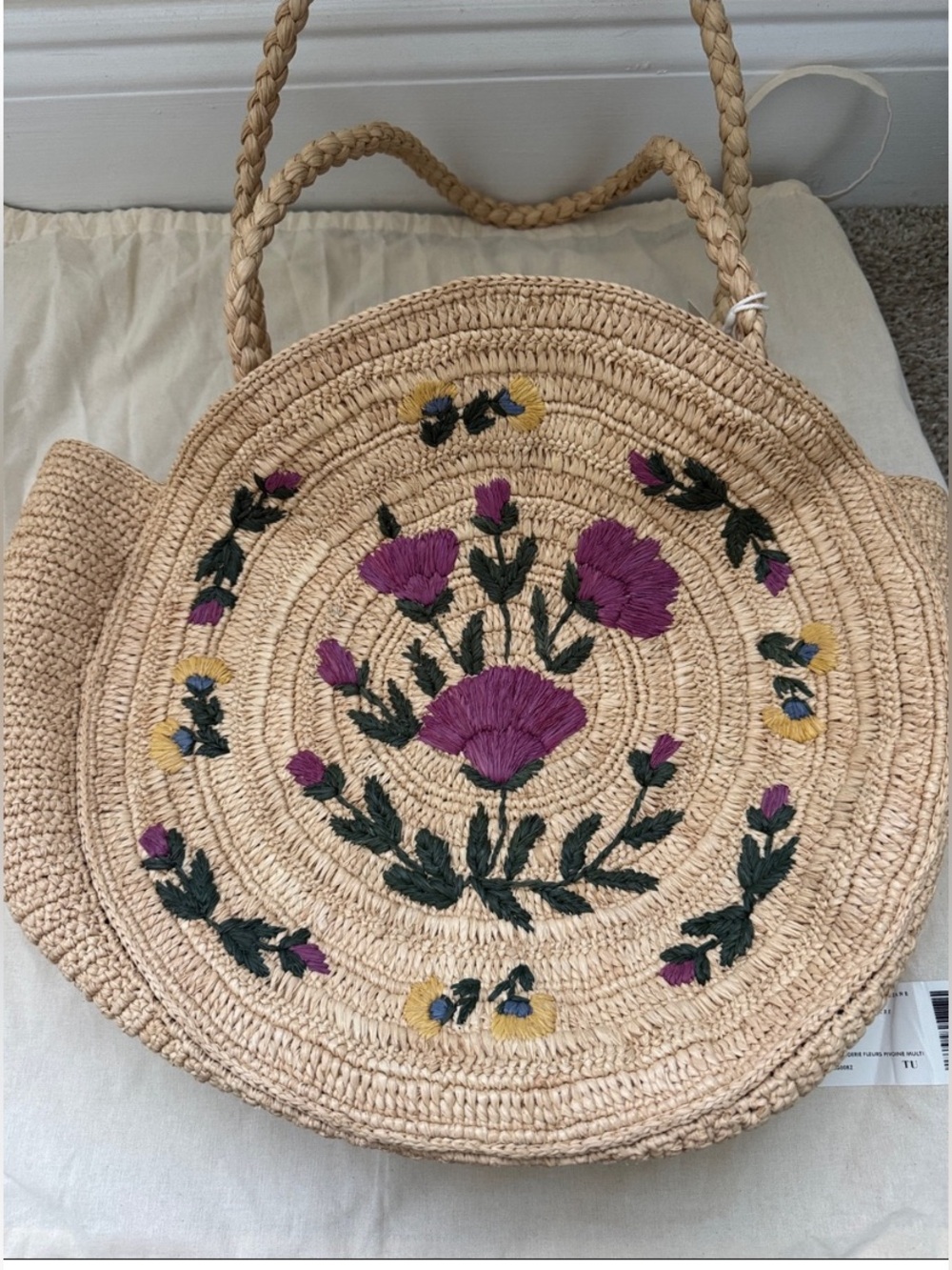 NWT SEZANE June Basket with Embroidered Flowers ⚜️